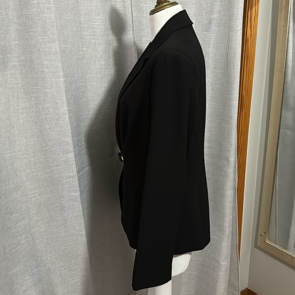 Calvin Klein Blazer-Black-Sz 4-Gold Tone Buckle Closure-Lined-EUC - Picture 7 of 16